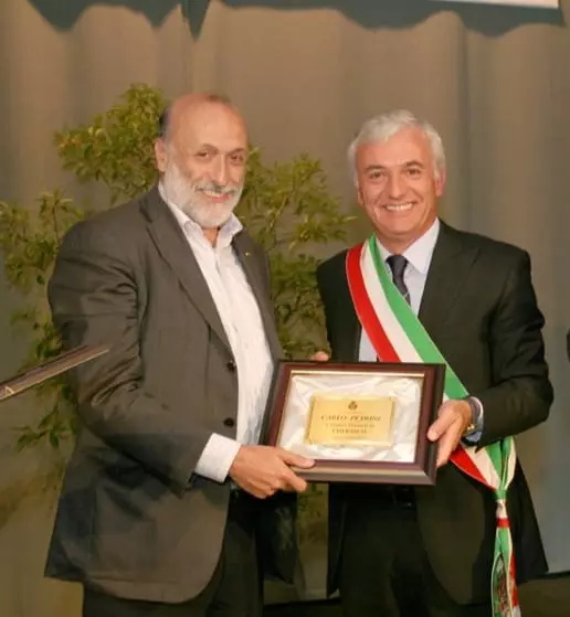Carlo Petrini e il sindaco Claudio Bogetti