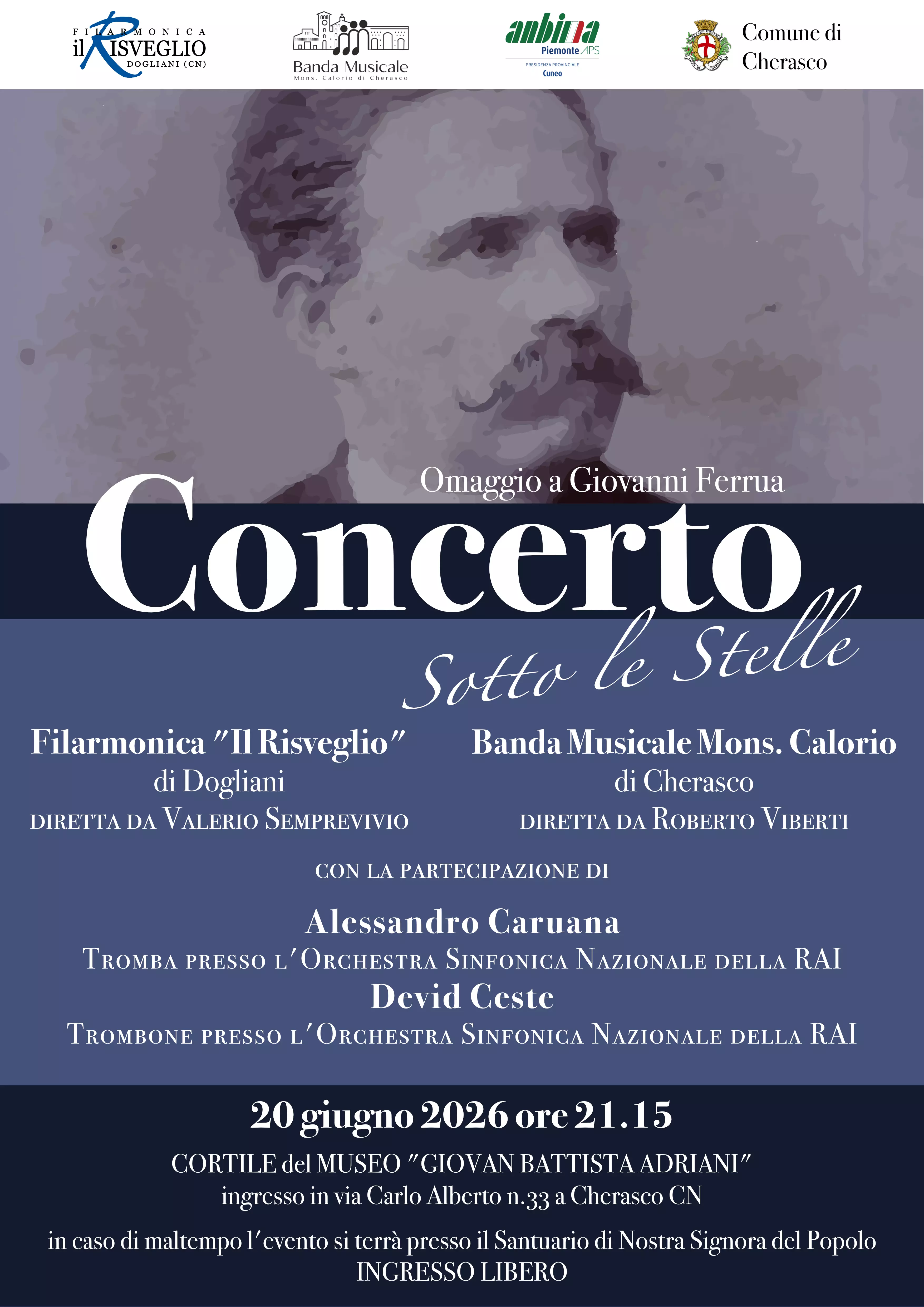 locandina concerto 20 giugno Bande